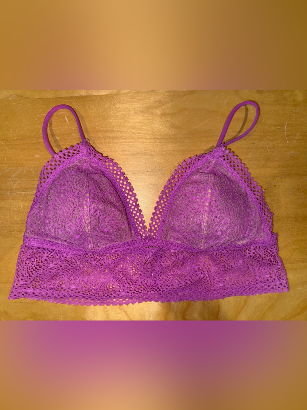 Victoria's Secret Longline Lace Bralette in Magenta Pink